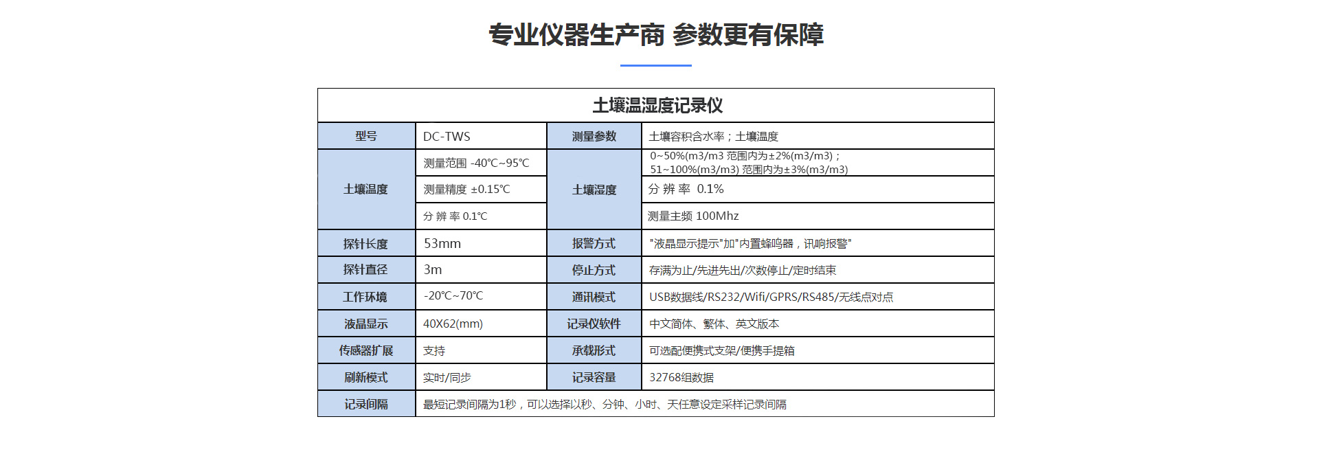 土壤温湿度记录仪